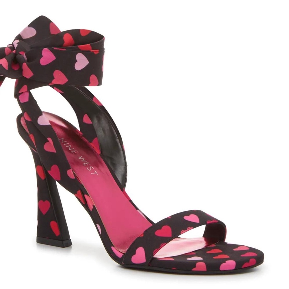 Nine West Black and Pink Heart Heels